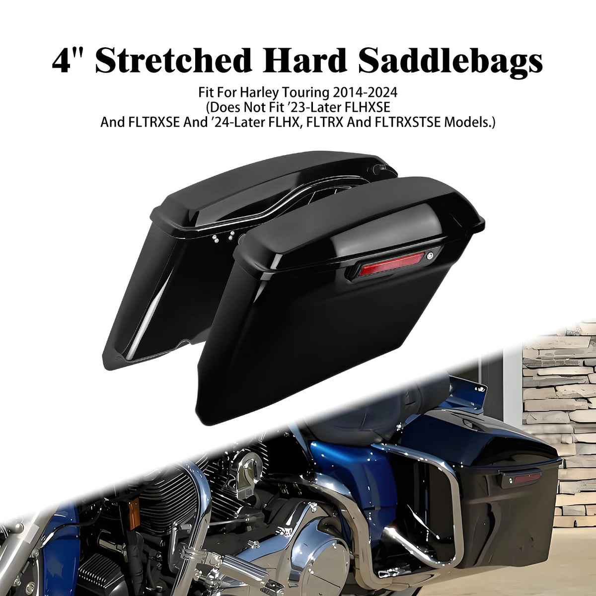 Sacoches Rigides Étirées 4 pouces avec Clés - Harley-Davidson Touring 2014-2024 – photo 7/8
