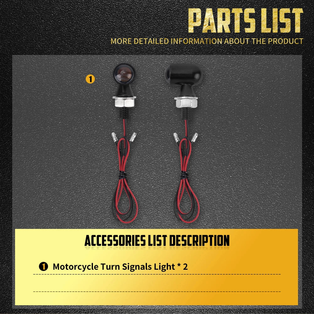 Clignotants LED mini homologués (E Mark) universels filetage M8 pour Harley-Davidson et motos custom – photo 6/10