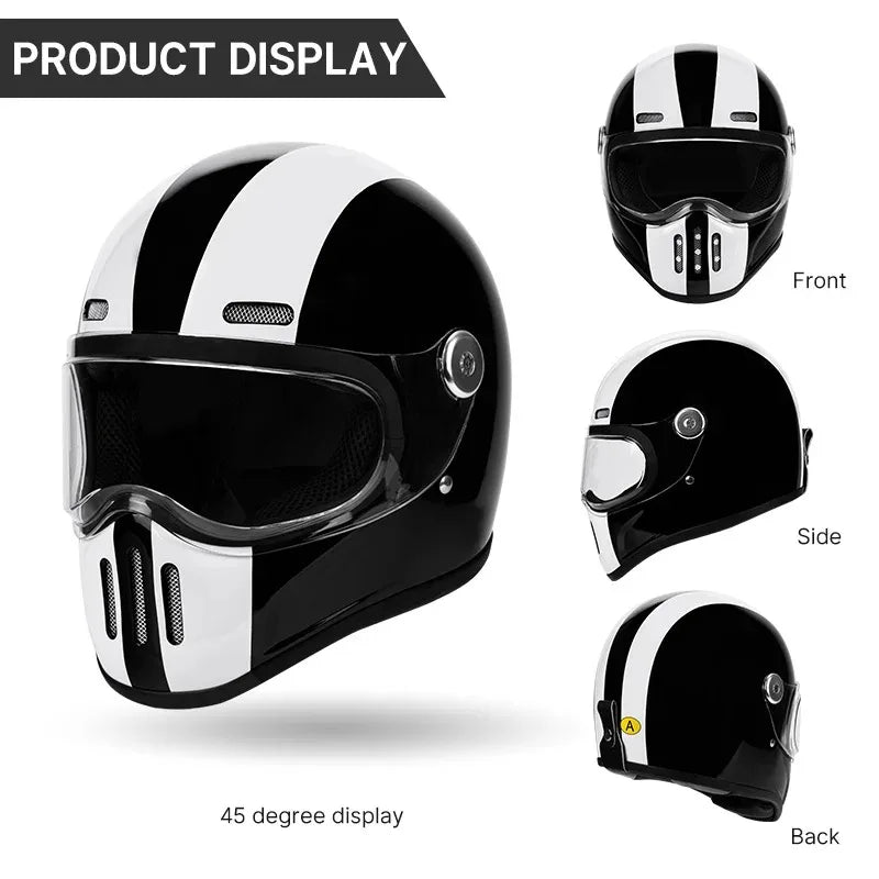 Casque moto intégral noir aérodynamique - vue de profil - vue 3