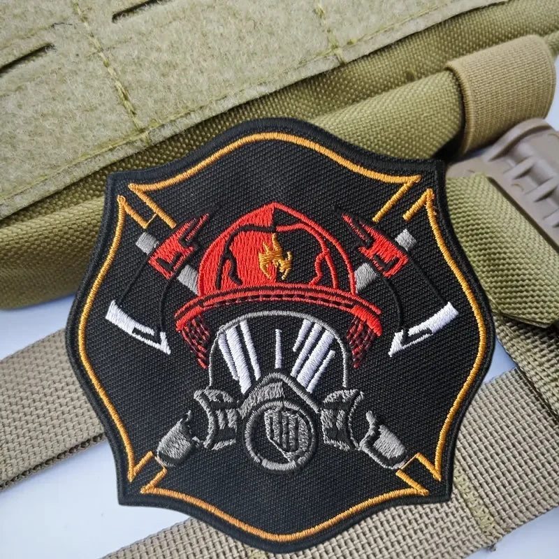 Écusson chevron pompier secours avec fixation velcro - vue 4