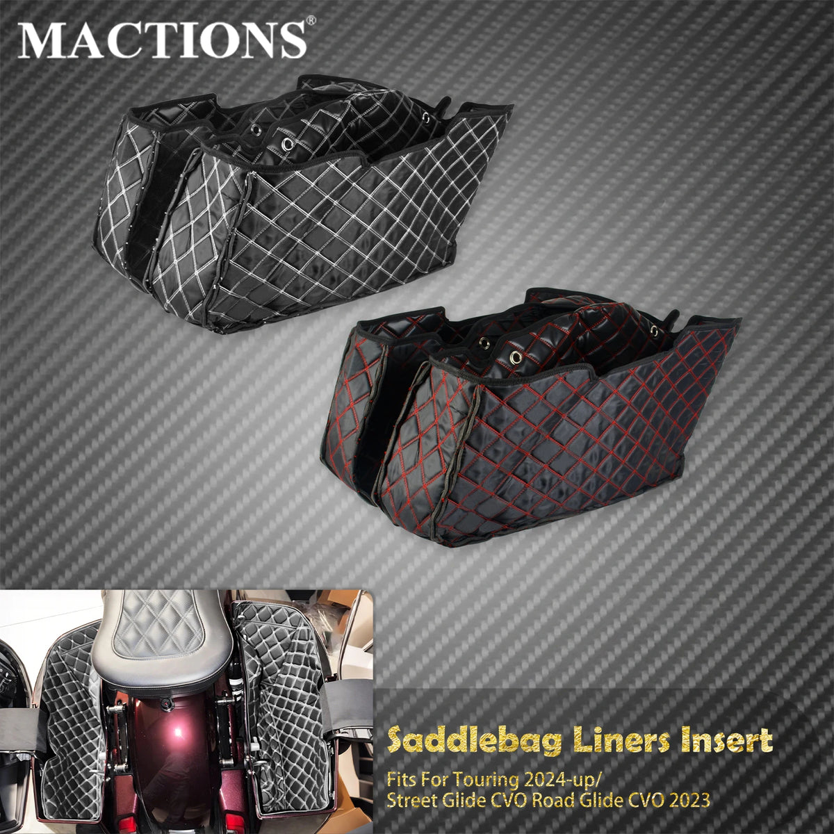 Doublures de sacoches (liners) pour Harley-Davidson Touring 2024 et plus, Street Glide/Road Glide CVO 2023 – photo 1/8