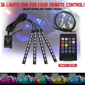 Bande LED d'ambiance flexible RVB pour moto, néon décoratif contrôlable par application 12V - vue 10