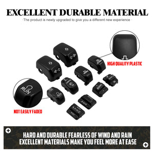 Capuchons de boutons de commodo pour Harley Touring - vue 5