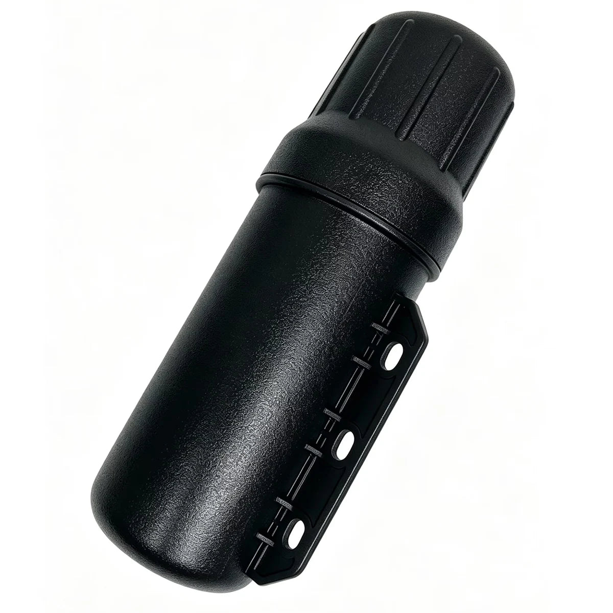 Tube de rangement noir étanche fixé sur une moto ADV - vue 3