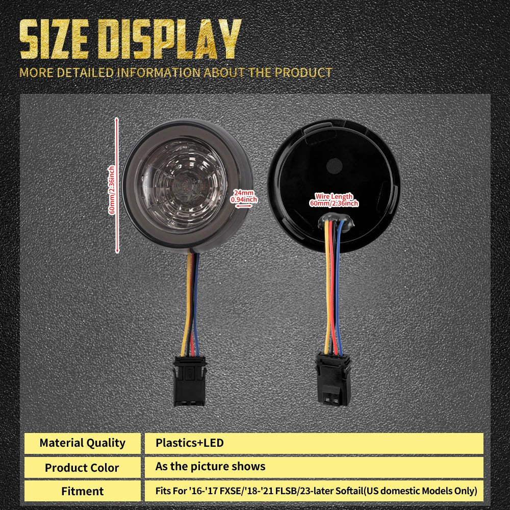 Clignotants LED Bullet Arrière avec Stop - Harley-Davidson Softail Sport Glide FLSB & FXSE 2016-2021 – photo 6/7