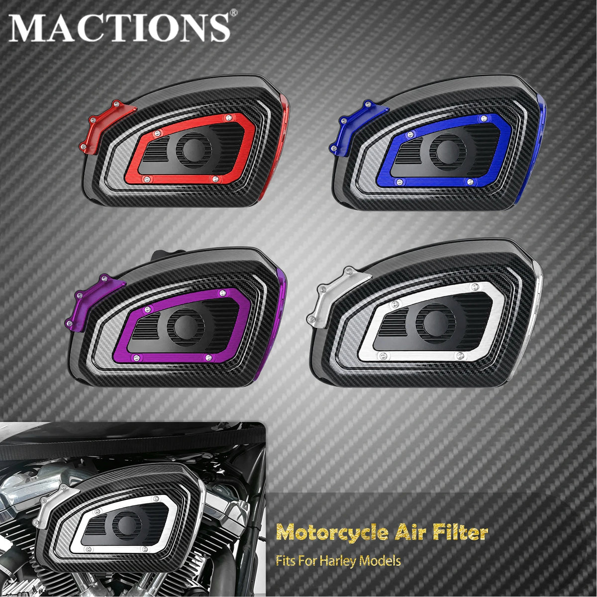Filtre à air / boîtier de filtre - Harley Softail Low Rider S, Breakout, Touring Ultra Limited, Trike, Street Glide, Sportster XL, Dyna – photo 1/31