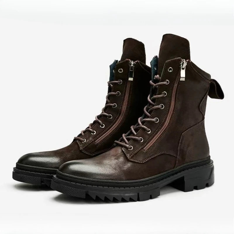 Bottes cuir rétro style motard - vue 8