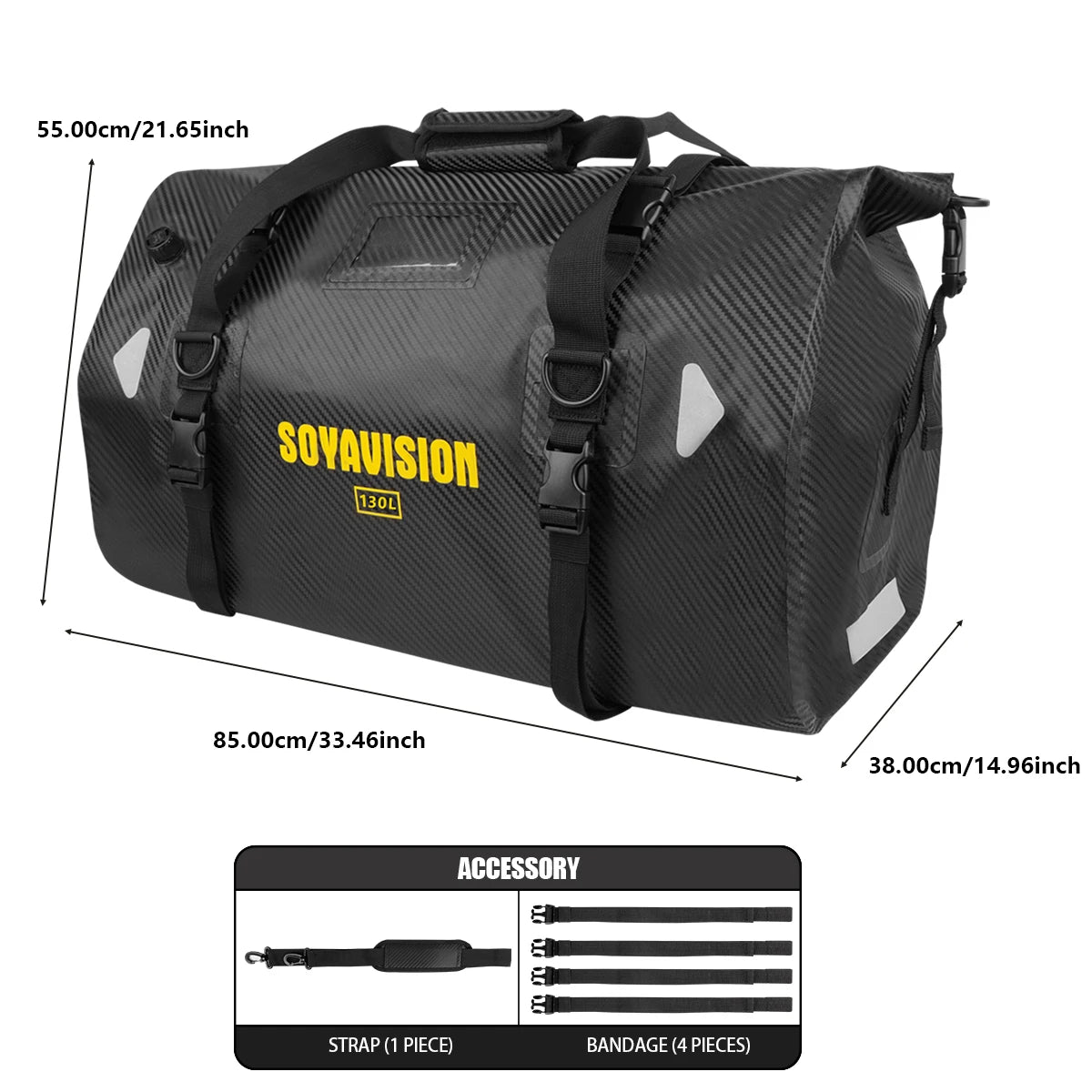 Sac de selle arrière noir étanche pour moto - vue 23