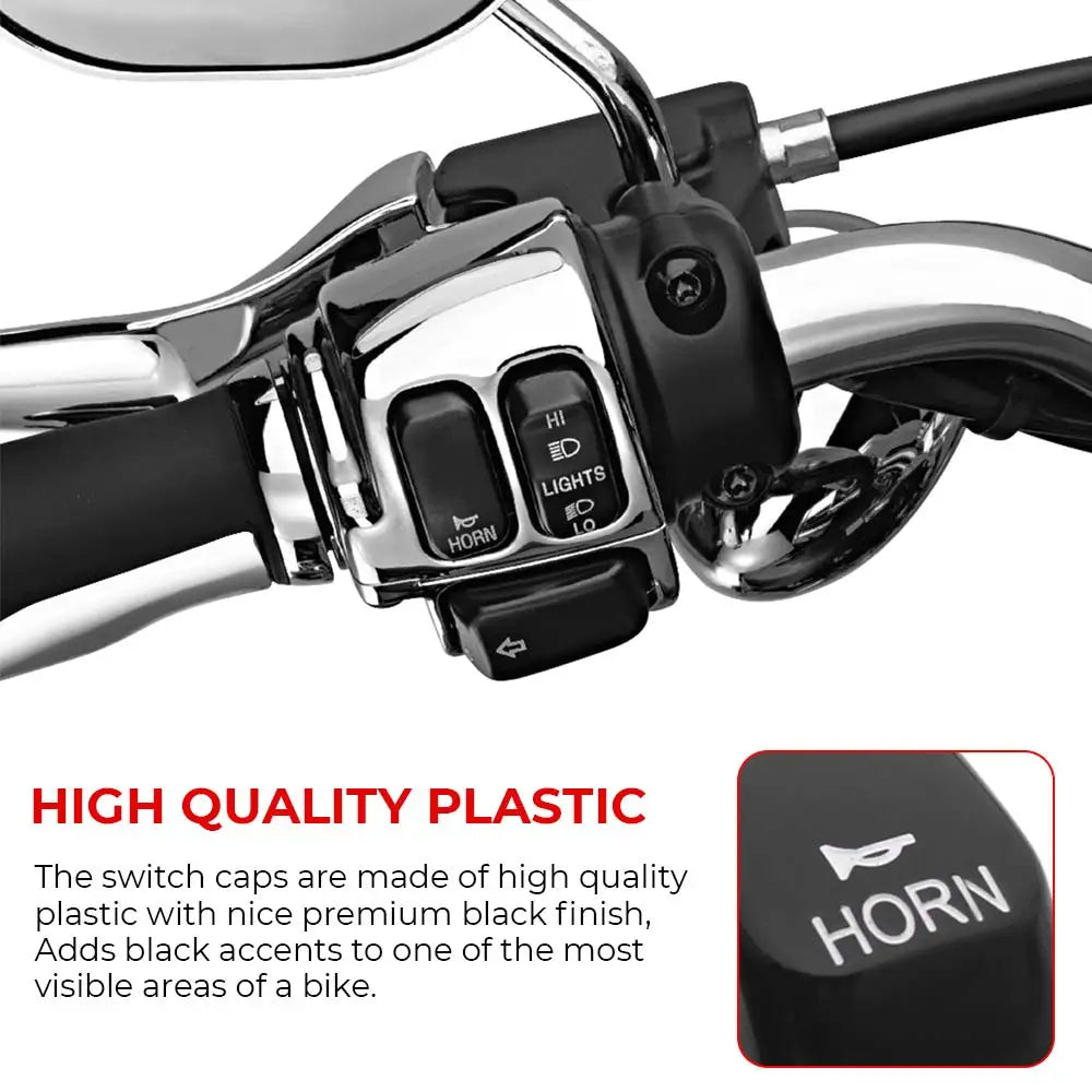 Capuchons de boutons de commodo noirs pour Harley Sportster et Dyna - vue 3