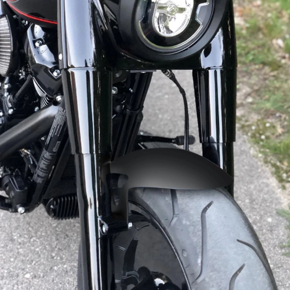 Garde-boue avant moto en fer noir brillant pour Harley-Davidson Softail Fat Boy - vue 4