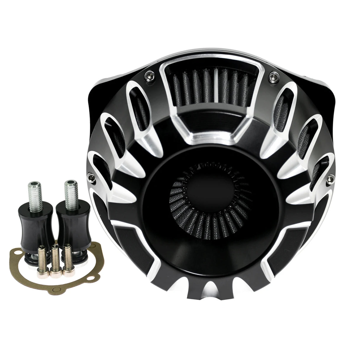 Filtre à air CNC chromé à cornet apparent pour moto Harley-Davidson - vue 10