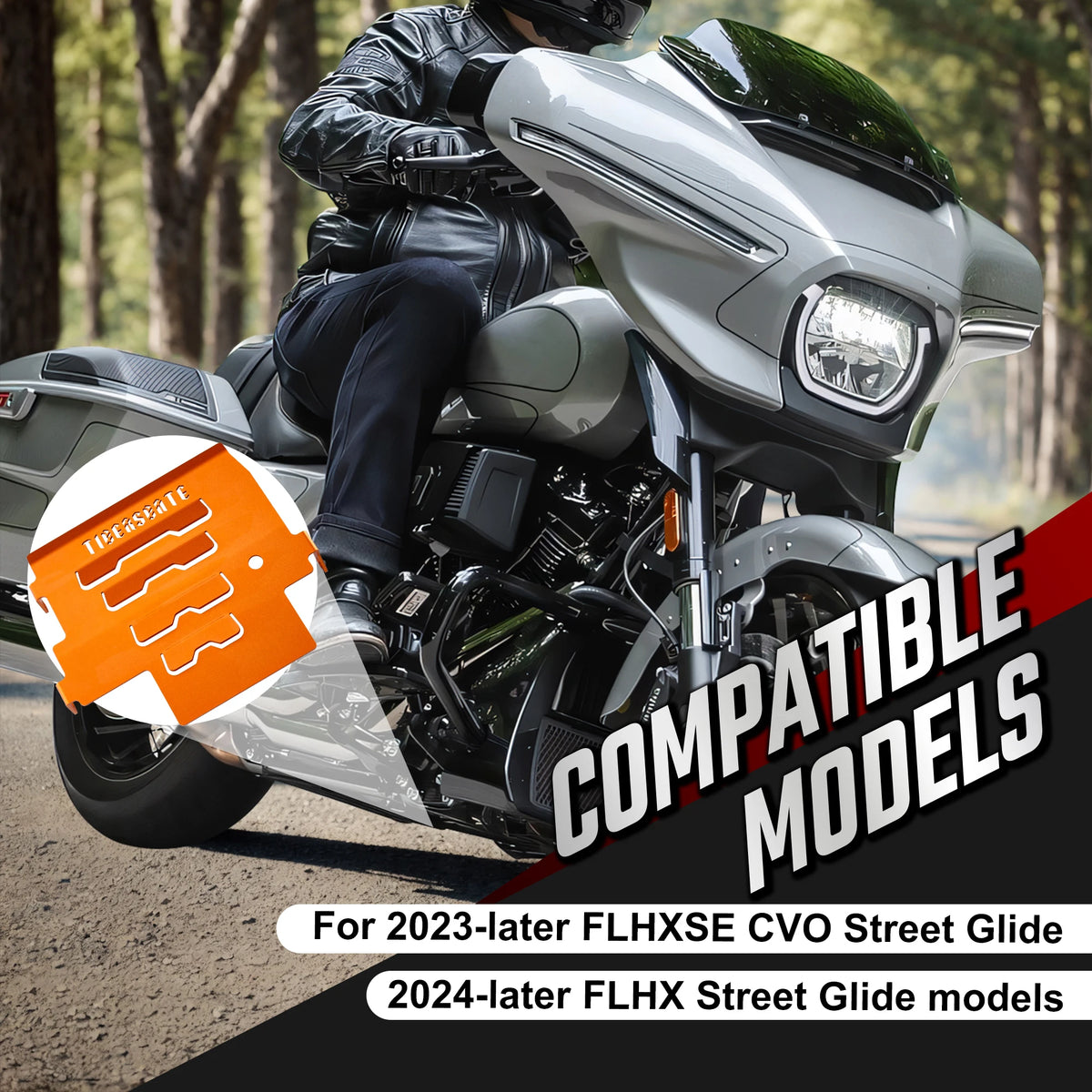 Sabot de Protection Moteur en Aluminium - Harley-Davidson CVO Street/Road Glide 2023 et plus, Street/Road Glide 2024 et plus – photo 2/12