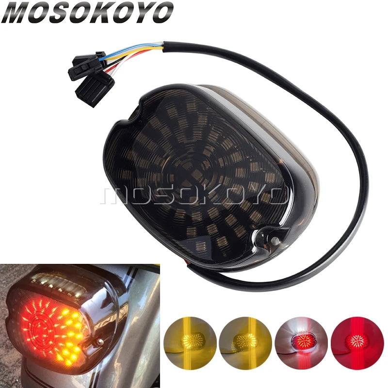 Feu arrière LED fumé pour Harley Softail - vue 1