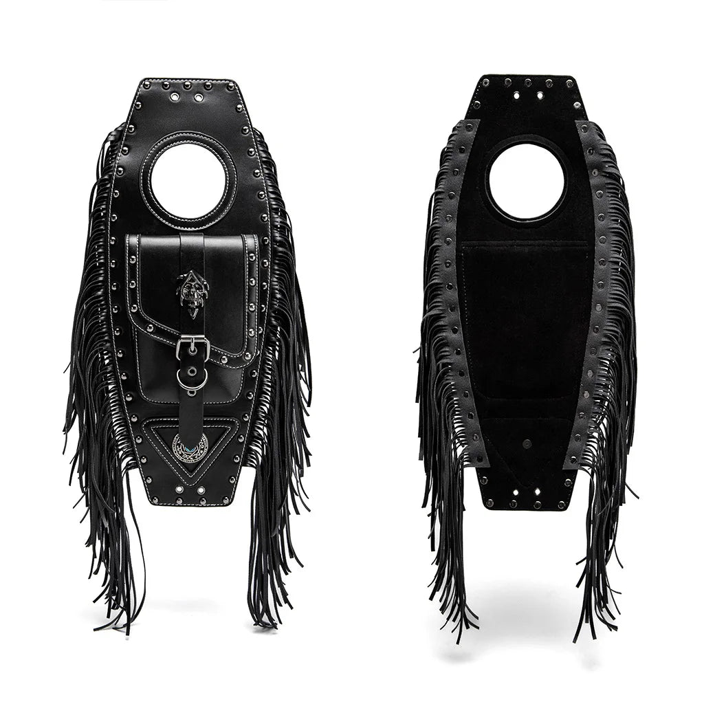 Sacoche de réservoir vintage noire sur une moto cruiser - vue 6