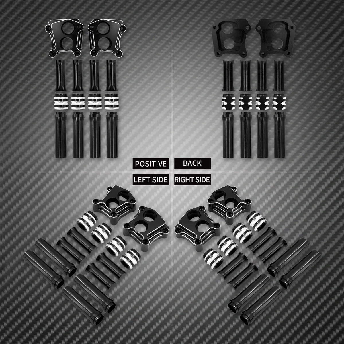 Kit de caches de tiges et blocs de poussoirs pour Harley Twin Cam - vue 1