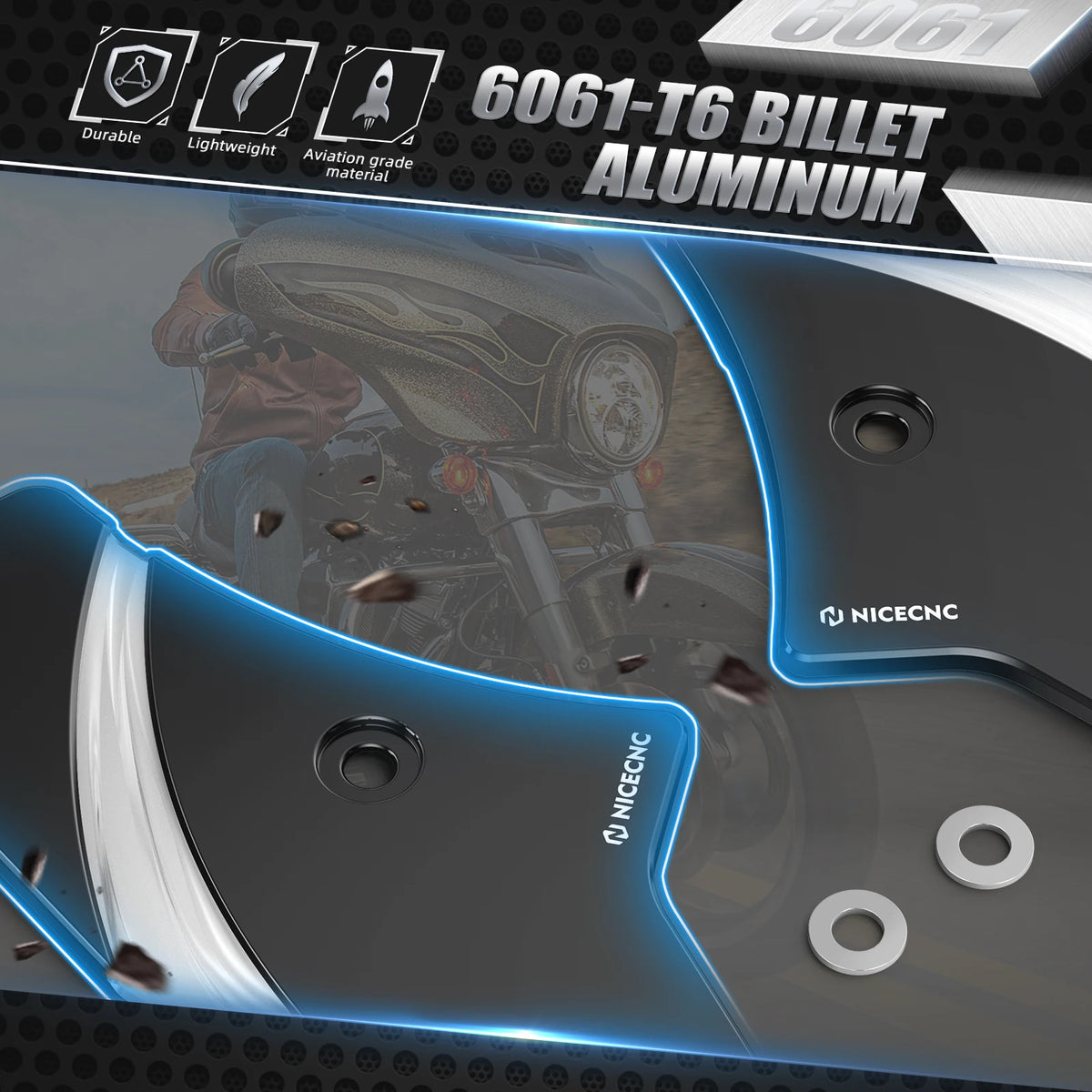 Caches de Colonne de Direction (Neck Covers) Aluminium - Harley-Davidson Touring 2017-2022 – photo 2/9
