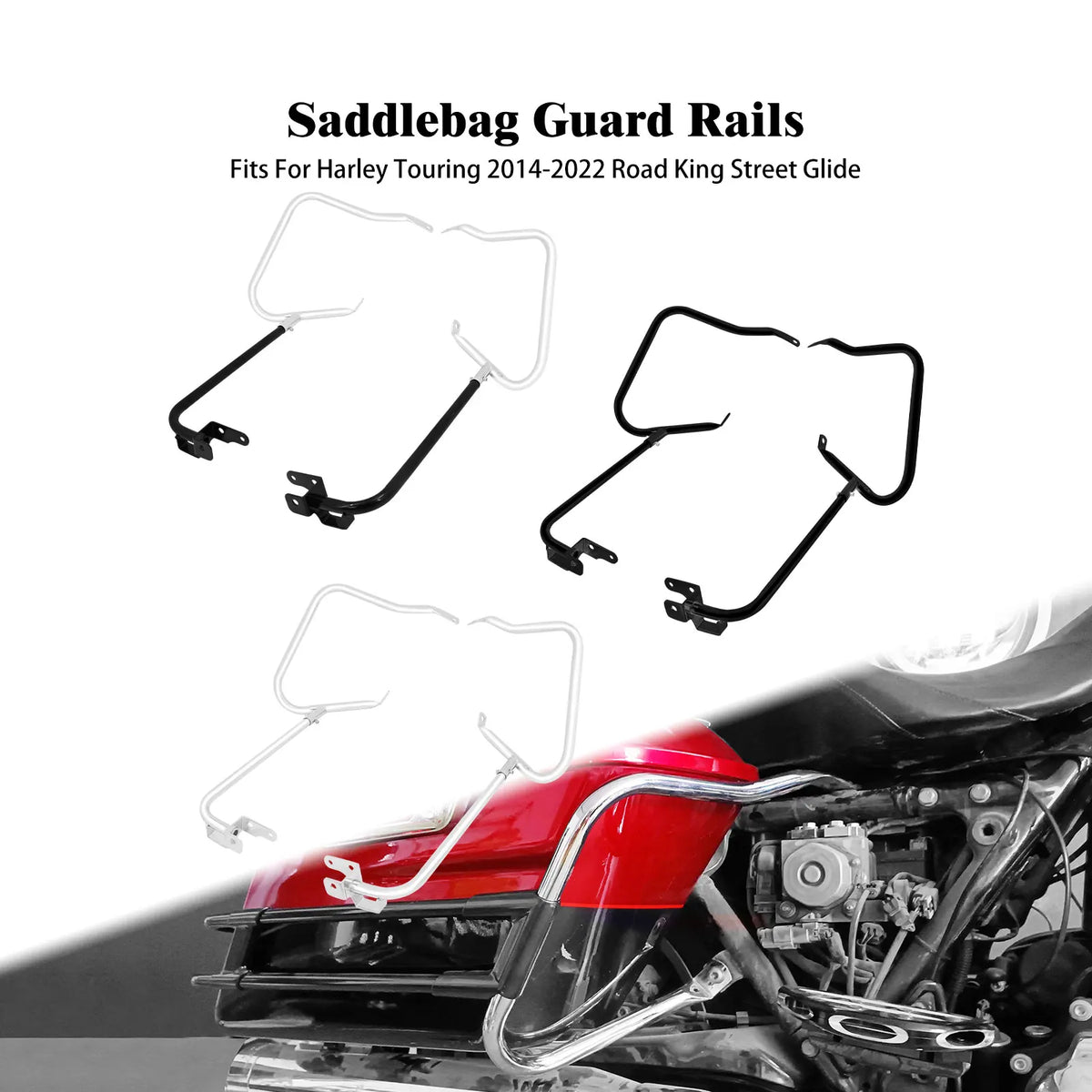 Kit de support et barres de protection de sacoches arrière pour Harley-Davidson Touring 2014-2022 – photo 1/9