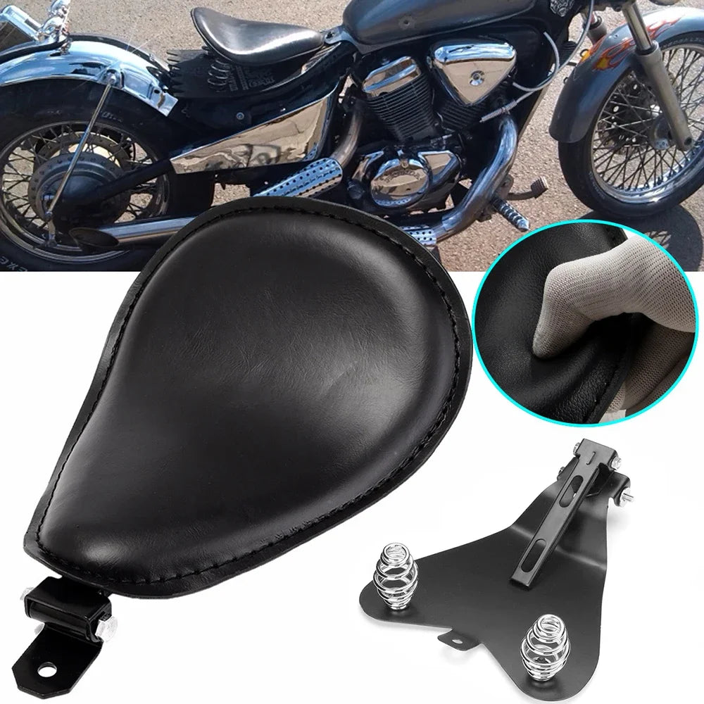 Selle solo universelle à ressorts pour moto custom (Honda Rebel, Yamaha Virago...)