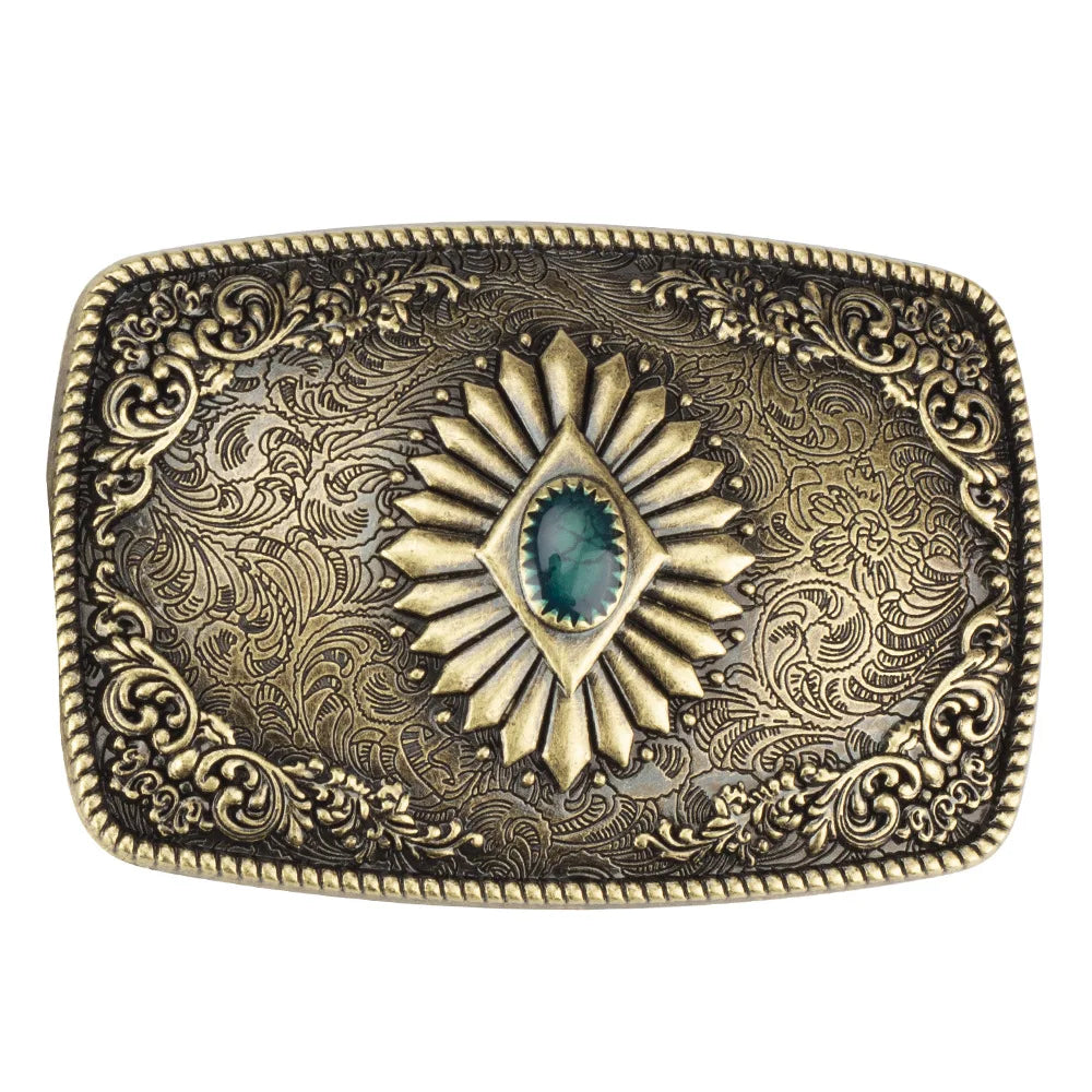 Boucle de ceinture rétro à motifs floraux façon gemmes - vue 6