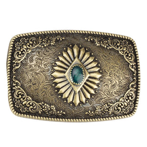 Boucle de ceinture rétro à motifs floraux façon gemmes - vue 6