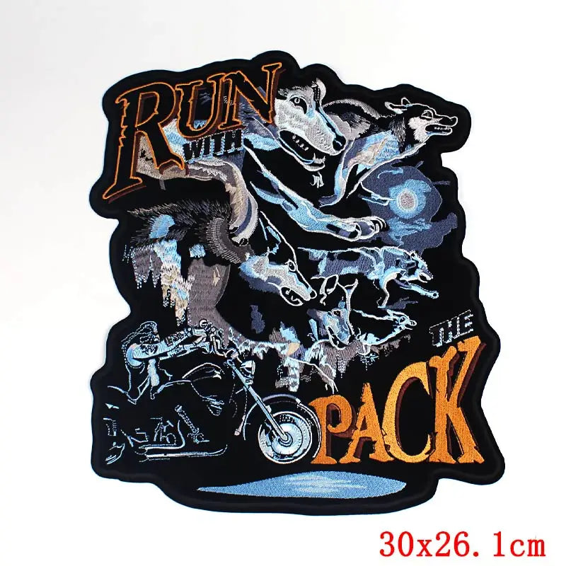 Écusson dorsal brodé biker punk crâne aigle - vue 8