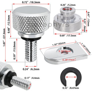 Kit vis de selle 1/4-20 pour Harley Sportster Dyna Softail Touring - vue 3