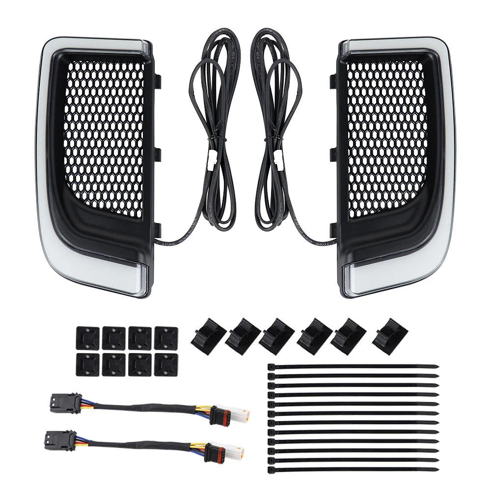 Grille de carénage bas argentée avec LED intégrée sur une Harley-Davidson Touring - vue 7