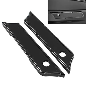 Cache-loquets de sacoches CNC noir pour Harley Touring - vue 1