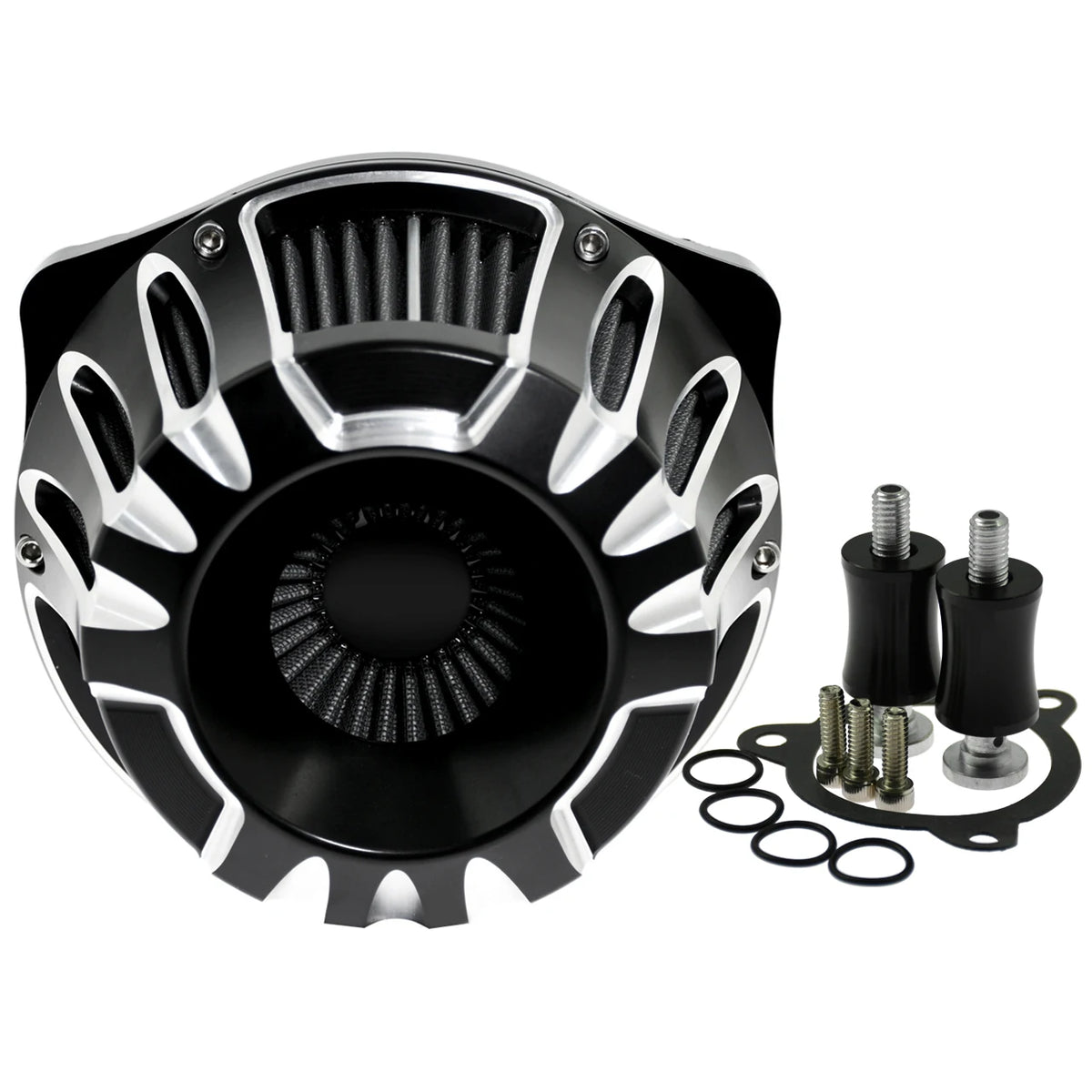 Filtre à air CNC chromé à cornet apparent pour moto Harley-Davidson - vue 26