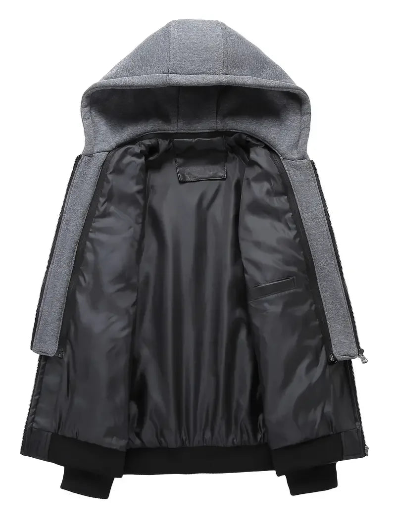 Blouson cuir homme style motard - vue - vue 3
