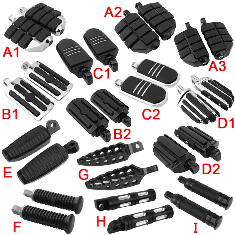 Repose-pieds en aluminium à montage mâle pour Harley-Davidson Sportster, Touring, Dyna, Fat Bob, Softail, Fat Boy – photo 1/20