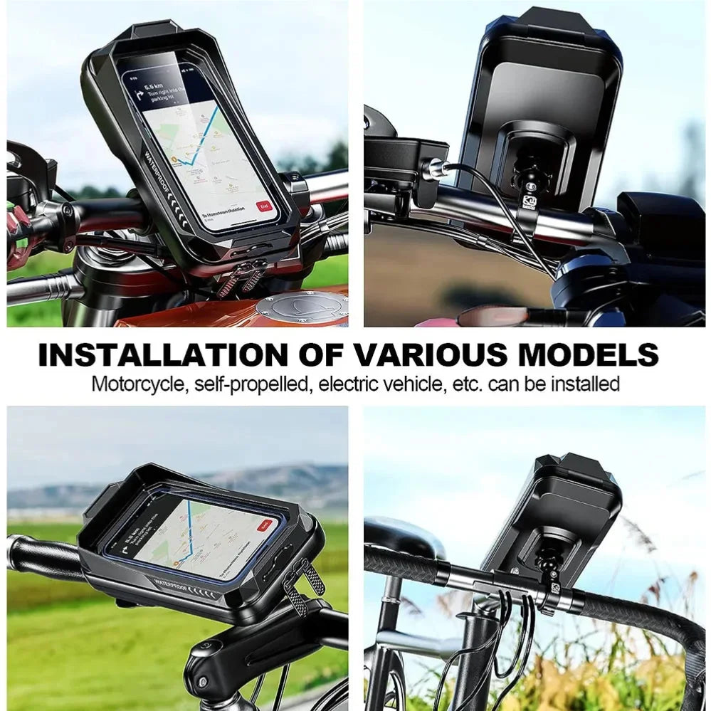 Housse étanche IPX6 pour smartphone moto/vélo avec support guidon universel - vue 6