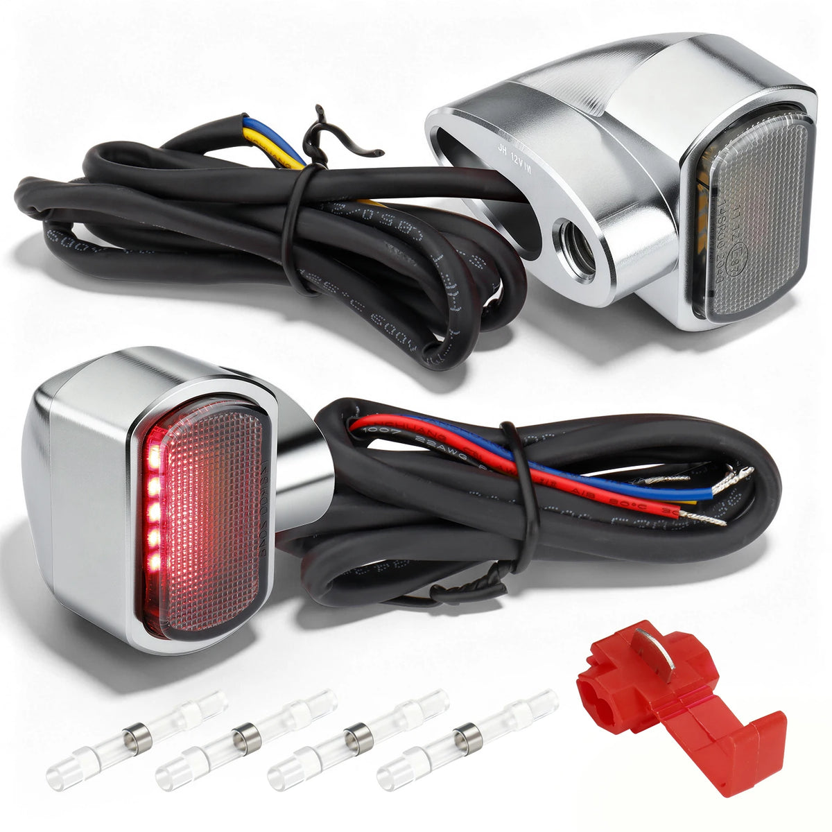 Clignotants arrière LED mini avec stop et veilleuse pour Harley Touring, Softail, Sportster et Dyna - vue 9