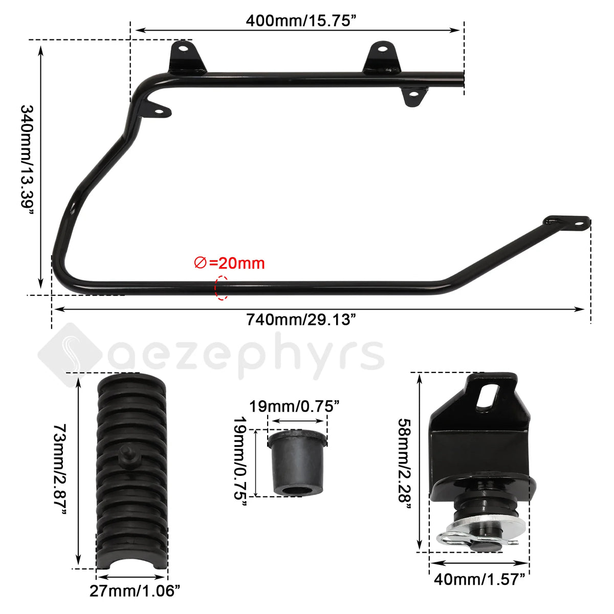 Kit de Supports de Conversion pour Sacoches Rigides Harley Softail 1984-2017 - vue 4
