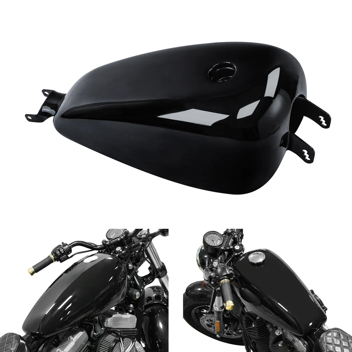 Réservoir d'essence noir pour moto Harley-Davidson Sportster Iron - vue 1