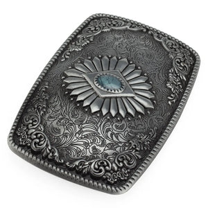 Boucle de ceinture rétro à motifs floraux façon gemmes - vue 3