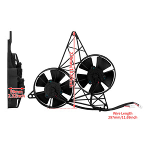 Ventilateur double de radiateur noir avec support pour Harley-Davidson V-Rod - vue 6