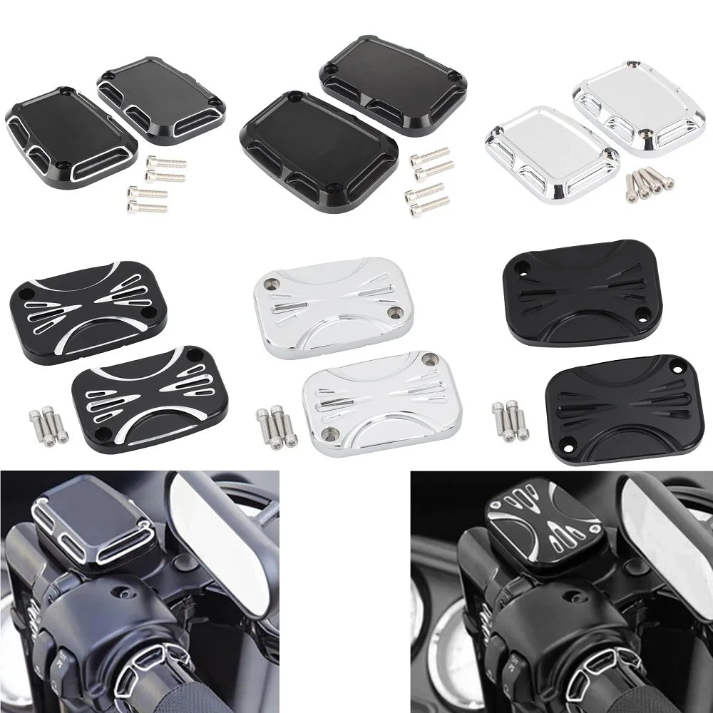 Cache de maître-cylindre aluminium pour Harley Touring - vue 1