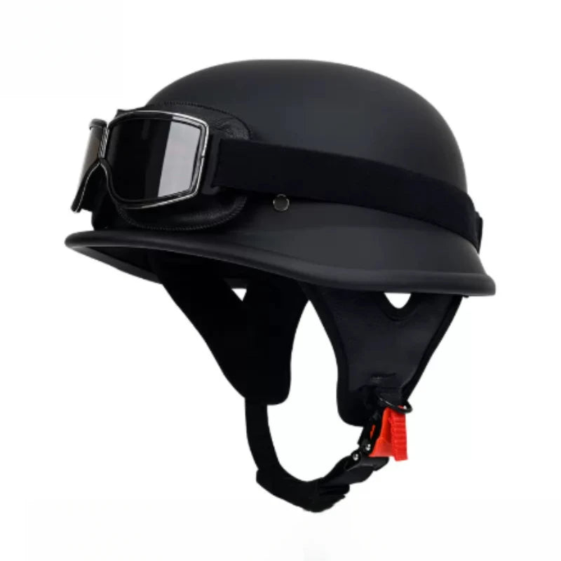 Casque moto demi-jet vintage simili cuir - vue produit - vue 11