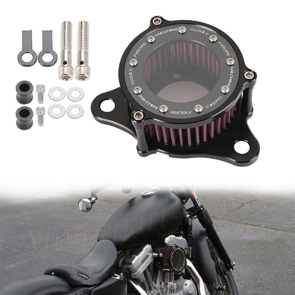 Kit filtre à air à couvercle transparent pour Harley Sportster - vue 1