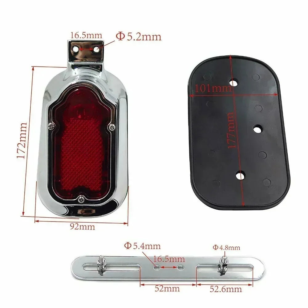 Feu arrière tombstone chromé pour Harley Softail Deluxe - vue 4