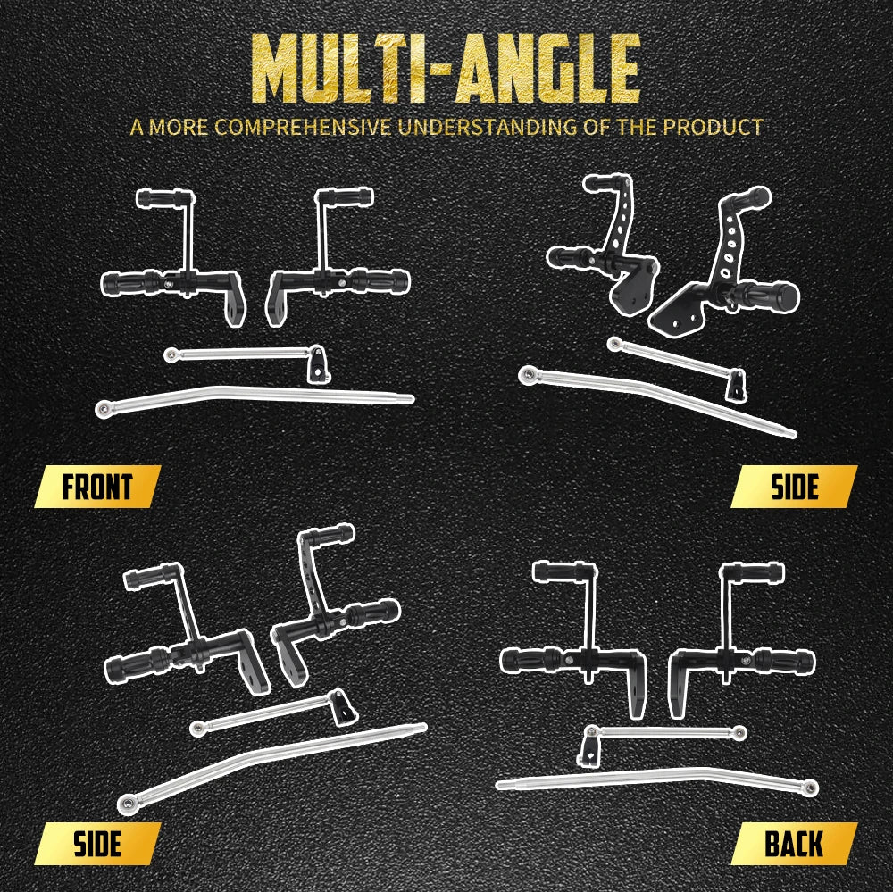 Kit commandes avancées en aluminium massif pour Harley-Davidson Dyna Street Bob 2006-2017, Fat Bob, Super Glide 00-15, Low Rider – photo 2/8