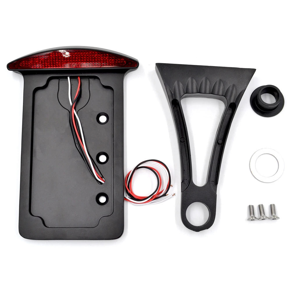 Support de plaque latéral avec feu LED pour Harley custom - vue 1