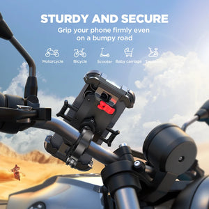 Support téléphone moto Joyroom ultra stable – fixation guidon anti-vibration pour scooter - vue 6