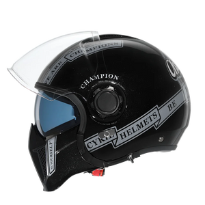 Casque moto modulable rétro avec double visière, vue 3/4 - vue 10