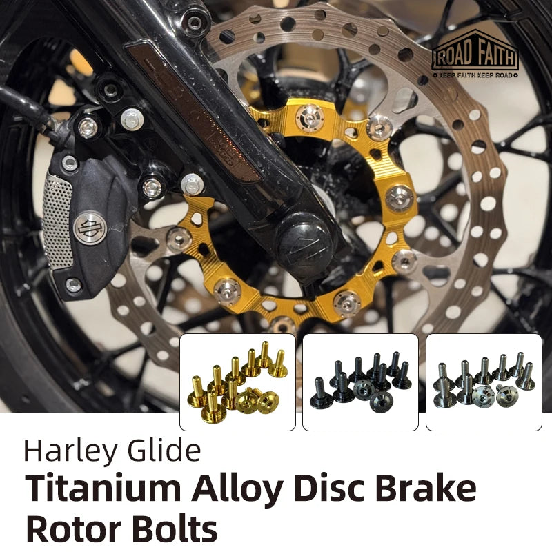 Kit de Boulons de Disque de Frein Avant en Titane pour Harley Touring 2014-2024 – photo 1/12