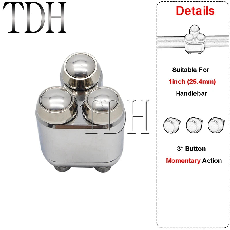 Commodo 2 ou 3 boutons pour Harley guidon 22/25 mm - vue 12
