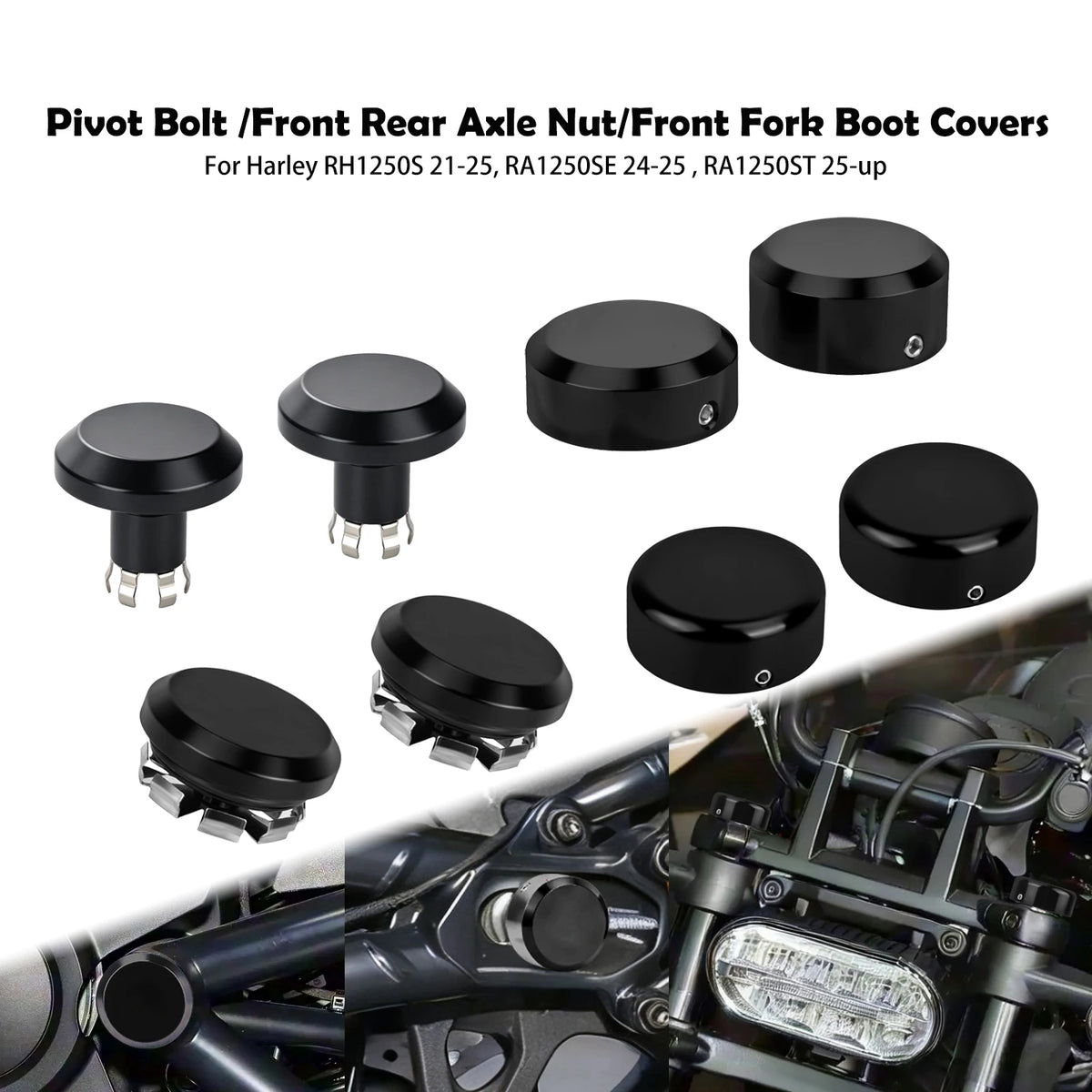 Cache d'écrou d'essieu en aluminium pour Harley-Davidson Sportster S - vue 6