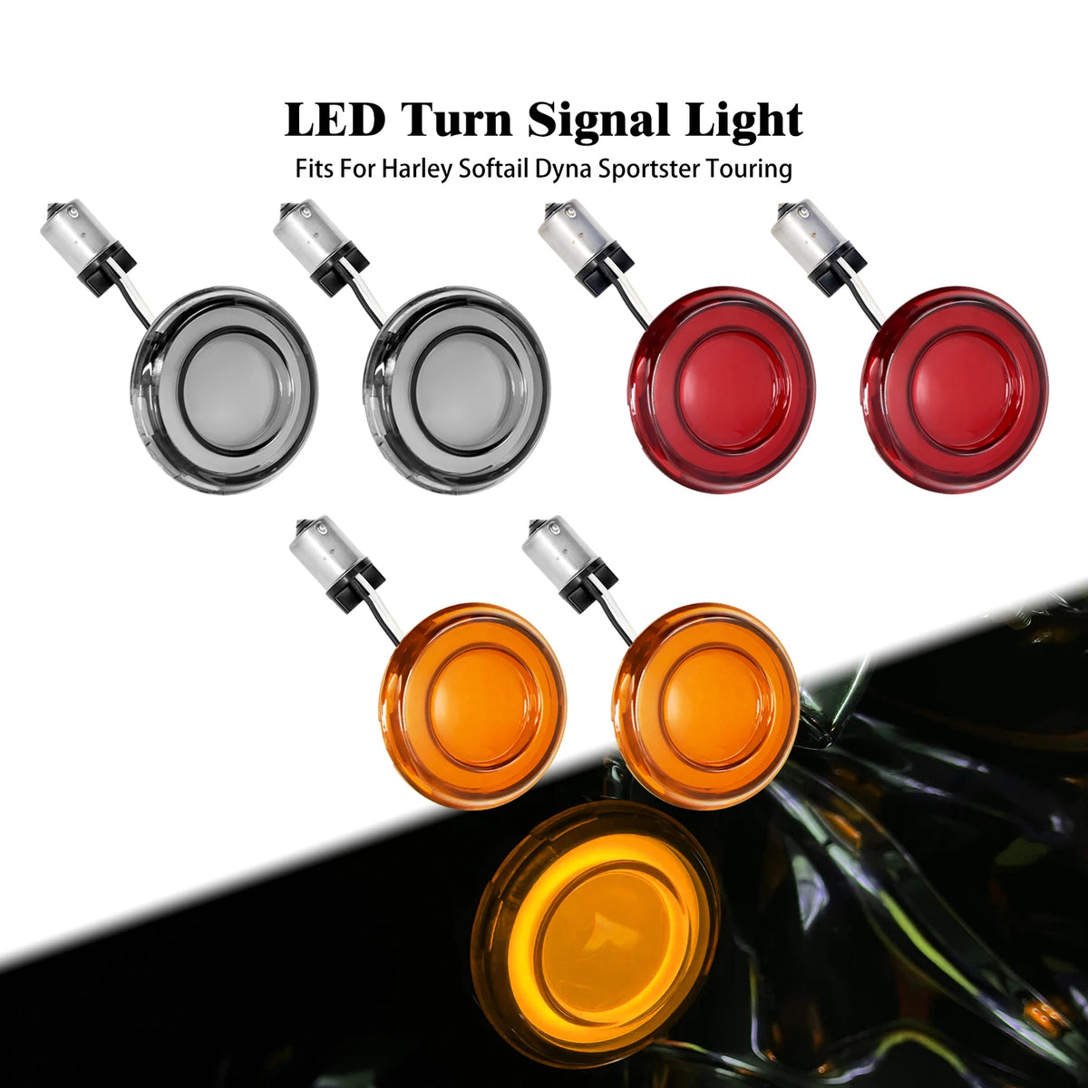 Clignotant LED rond style bullet pour moto Harley-Davidson - vue 1