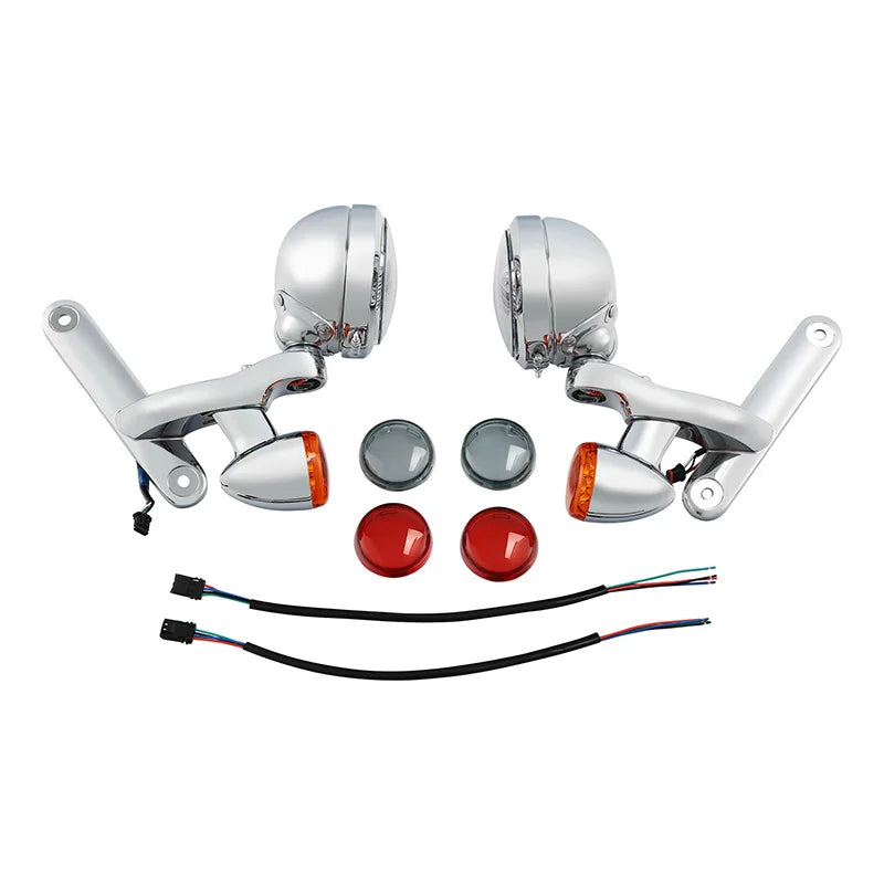 Feux additionnels LED 4,5 pouces avec support pour Harley Touring Electra Glide, Road King - vue 3